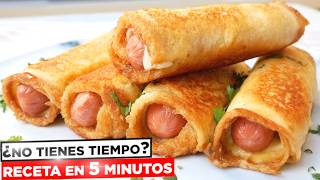 Cena RÁPIDA FACIL ECONOMICA y DELICIOSA 😲🍽️ En 5 MINUTOS esta LISTA 🤩 Rollitos de Salchicha [upl. by Atterual]