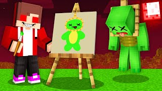 JJ use DRAWING MOD to HANGED Mikey in Minecraft  Maizen [upl. by Ycnaffit]