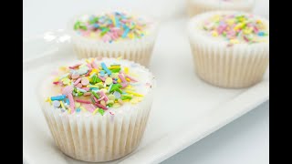 Custard Cream Cupcakes With Sprinkles  Tasty Time [upl. by Schiro]