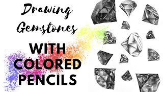 Drawing gemstones with COLORED pencils trying a tutorial from Colorists special effects book [upl. by Niehaus]