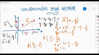 COMMENT DETERMINER LES COORDONNEES DUN VECTEUR ET DUNE SOMME DE VECTEURS [upl. by Tannen]