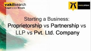 Difference between Proprietorship vs Partnership vs LLP vs Pvt Ltd Company [upl. by Ecirehs]