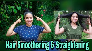 100 Natural Hair smoothening amp straightening Treatment At HomeGet smoothsilkySoftHair malayalam [upl. by Lorette]