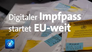 Digitaler Impfpass startet EUweit [upl. by Ecnedurp]