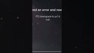 Ps5 downgrade error [upl. by Bertina]