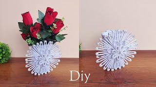 Amazing idea Diy Paper Flower vase  Easy paper Flower Vase [upl. by Uzial380]