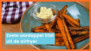 Airfryer recept Zoete aardappel friet uit de airfryer [upl. by Ahseekat231]