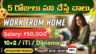 Weekly 5 days Work from home jobs  50k Salary 12th pass best Part time Work from home jobs 2024 [upl. by Eus]