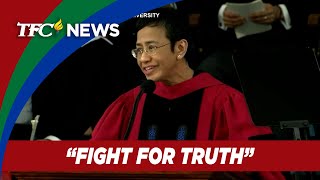 Nobel laureate Maria Ressa to Harvard grads Fight for truth make world safe from tyrants TFC News [upl. by Savihc]