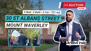 Live Auction  30 St Albans Street Mount Waverley [upl. by Immaj]