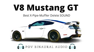 Best V8 Mustang Sound on Video 4K  X Pipe  Muffler delete  POV Binaural Audio [upl. by Rafaellle247]