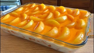 Postre de durazno 🍑 con queso y gelatinafácil y delicioso 😋 [upl. by Atinav]