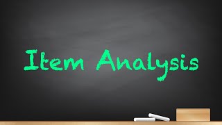 Item Analysis [upl. by Kessiah]