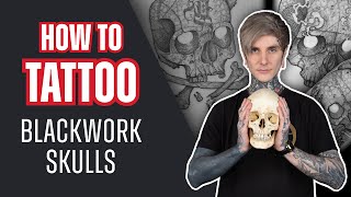 How to Tattoo Blackwork Skulls With Simon Mora  Tattoo Tutorial [upl. by Sprage]