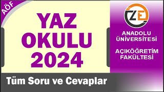 AÖF Yaz Okulu 2024 Nasıl Olacak Geçme Notu Katılmak Zorunlu mu Ücreti [upl. by Blondelle]