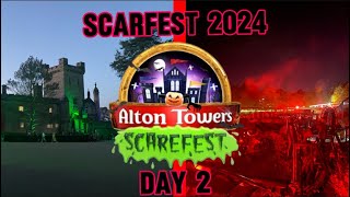 Day 2  of Alton towers trip Scarefest 2024 [upl. by Auqinimod226]