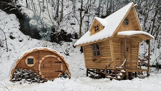 Construction of a bathhouse in the forest near the house With your own hands [upl. by Jessa]