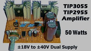 Transistor Amplifier Circuit TIP3055 TIP2955 [upl. by Alyat]