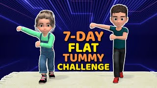 7DAY FLAT TUMMY CHALLENGE CORE EXERCISES FOR KIDS [upl. by Neenej23]