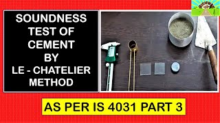 SOUNDNESS TEST OF CEMENT BY LE  CHATELIER METHOD [upl. by Jerman]