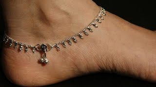 How to make simple Anklet at home  Padasaram Simple Tutorial  Craft India  DIY [upl. by Sukcirdor]