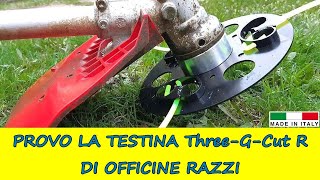 Testina da sfalcio per decespugliatore GCutR di Officine Razzi Test su erba e ROVI [upl. by Anidan]