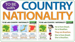 Be  From  Country 🌿🌿 Be  Nationality 🌿🌿 English Lesson [upl. by Nnuahs359]