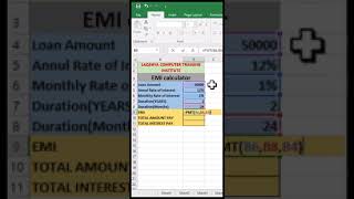 EMI CALCULATOR PMT FORMULA [upl. by Hobie]