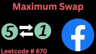 MAXIMUM SWAP  LEETCODE 670  PYTHON SOLUTION [upl. by Kata]