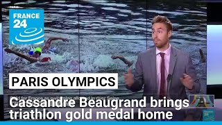 Paris Olympics Triathlon champion Cassandre Beaugrand brings gold medal home • FRANCE 24 [upl. by Alphonse]