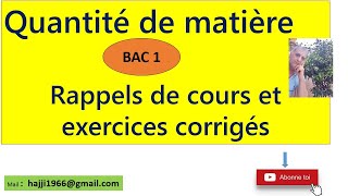 Quantité de matière  cours et exercices dapplication [upl. by Hewe849]