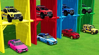 TRANSPORTING PIXAR CARS amp FRUITS WITH COLORED amp JOHN DEERE vs CLAAS vs TRACTORS  BeamNGdrive 983 [upl. by Revned335]