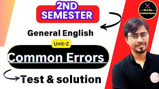 BA 2nd Semester Common Errors 👉 Live Test amp Solution General English [upl. by Razid564]