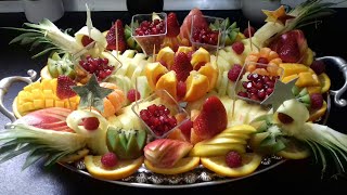 أبهري ضيوفك بطريقة تقديم أنيقة amp مميزة لطبق الفواكه Présentation dun beau plateau de fruits coupés [upl. by Artined625]