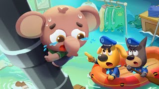 Police Rescue in Flooded Roads  Safety Cartoon  Kids Cartoons  Sheriff Labrador  BabyBus [upl. by Kial985]