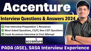 Accenture Interview Questions amp Answers  PADA amp SASA Interview Experience Technical  HR Interview [upl. by Naujid]