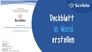 Deckblatt in Word erstellen – Tutorial und Tipps  Scribbr 🎓 [upl. by Ielirol]