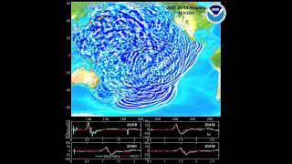 March 11 2011 Honshu Japan tsunami propagation [upl. by Annodam]