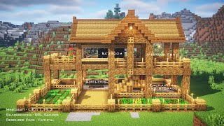 Simple Oak Survival House ｜Minecraft tutorial [upl. by Osber977]