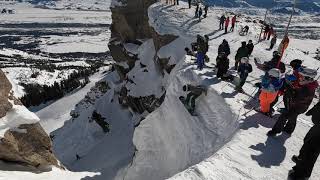 Dropping Corbets Couloir and Expert Chutes  Jackson Hole [upl. by Akirdna25]