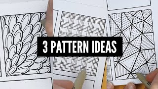 3 Easy Zen Doodle Pattern Ideas  Drawing Inspiration Compilation [upl. by Einahpets]