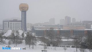 Winter snowstorm 2024 Freezing weather moves through the Knoxville area [upl. by Ieso]