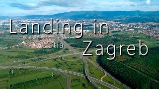 landing in Zagreb Croatia  Beautiful aerial view of the town [upl. by Dric]