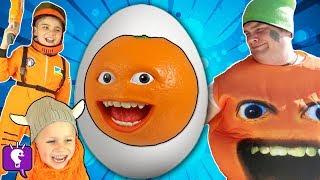 GIANT ANNOYING ORANGE EGG and Surprise Toys with HobbyKidsTV [upl. by Aivartal344]