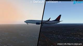 xVision vs default graphics  A new utility to enhance XPlane graphics [upl. by Netsreik]