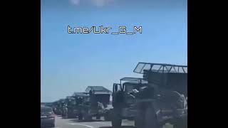 MLRS BM 21 Grad column with anti drone protection [upl. by Von116]