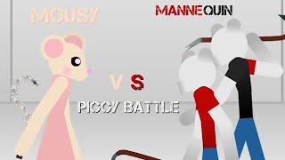 mousy vs manniqueens stick nodes pro animation Roblox piggy [upl. by Jefferey]