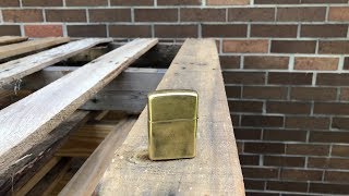 zippo armor brass 2 years carried [upl. by Bergh414]