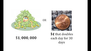 What is Better 1 Million or 1 Cent that Doubles Each Day for 30 Days [upl. by Airretal664]