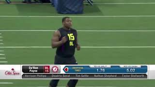 NFL Combine DT Da’ron Payne 40 Yard Dash [upl. by Cavallaro]